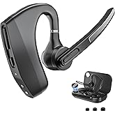 Herloreen Bluetooth Headset Wireless Earpiece with Charging Case Noise Canceling Mic for PC Computer, Laptop, Cell Phones, Remote Work, Call Center, Trucker Work, Trucker Work