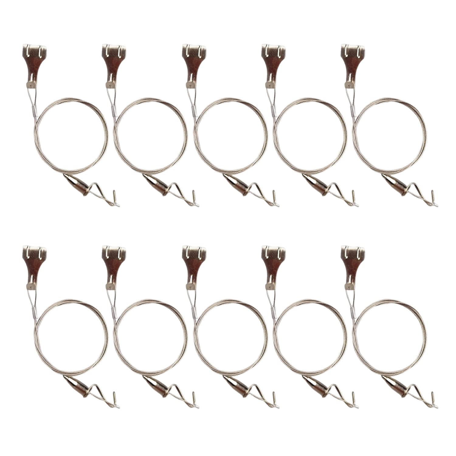 Photo 1 of 10 Pack Picture Rail Hanging System Picture Hanging Hardware Kit, 3.3 Ft Stainless Steel Wire Cable with Loop, Adjustable Photo Hooks for Wall Picture,Exhibition,Art Gallery Display, 66 lb Max Load