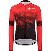 GCRFL Winter Men's Cycling Jersey Long Sleeve Cold Weather Cycle Tops Cycling Jacket Thermal Fleece Bike Shirts Zipper Pocket