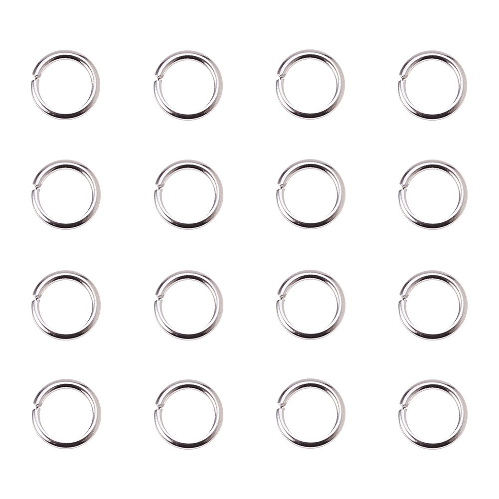 PandaHall Elite - 1 Bag/Approximately 400pcs Brass Open Jump Ring Open Jump Ring but Desoldered Silver 7x1mm