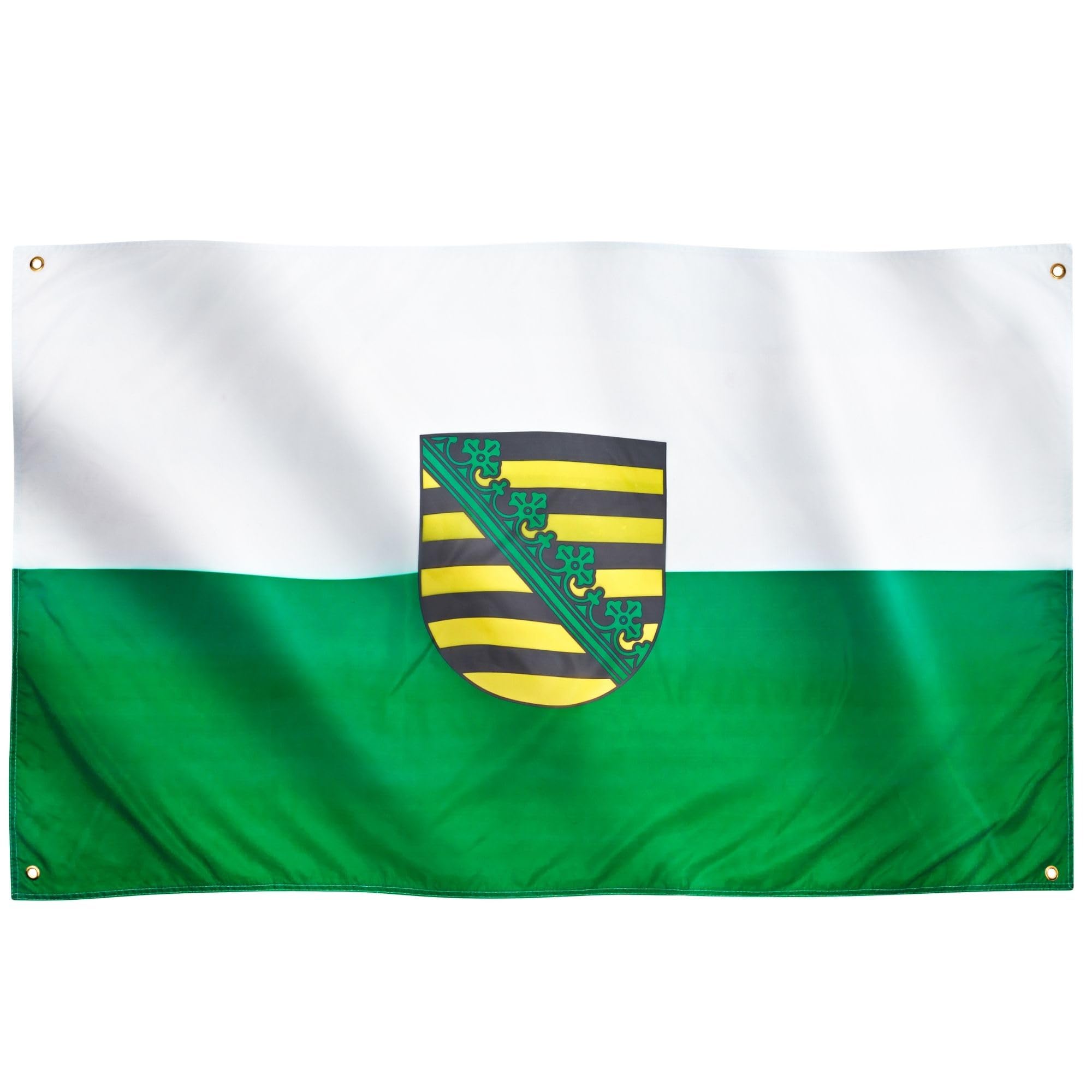 Runesol Saxony Flag, 91x152cm, 3ft x 5ft, Sachsen Flag, 4 Grommets, Eyelet in Every Corner, Sächsische Landesflagge, German Region, Premium Flags, Inside, Outside, Vivid Colours — image 1