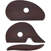 BENECREAT 3PCS Wooden Rib Ceramics Tools, Pottery Ribs for Pottery Tools and Clay Tools, Ceramic Sculpting Tool for DIY Smooths Shapes Mud Trimming Throwing