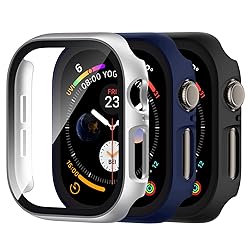 Adorve 3 Pack Tempered Glass Case for Apple Watch