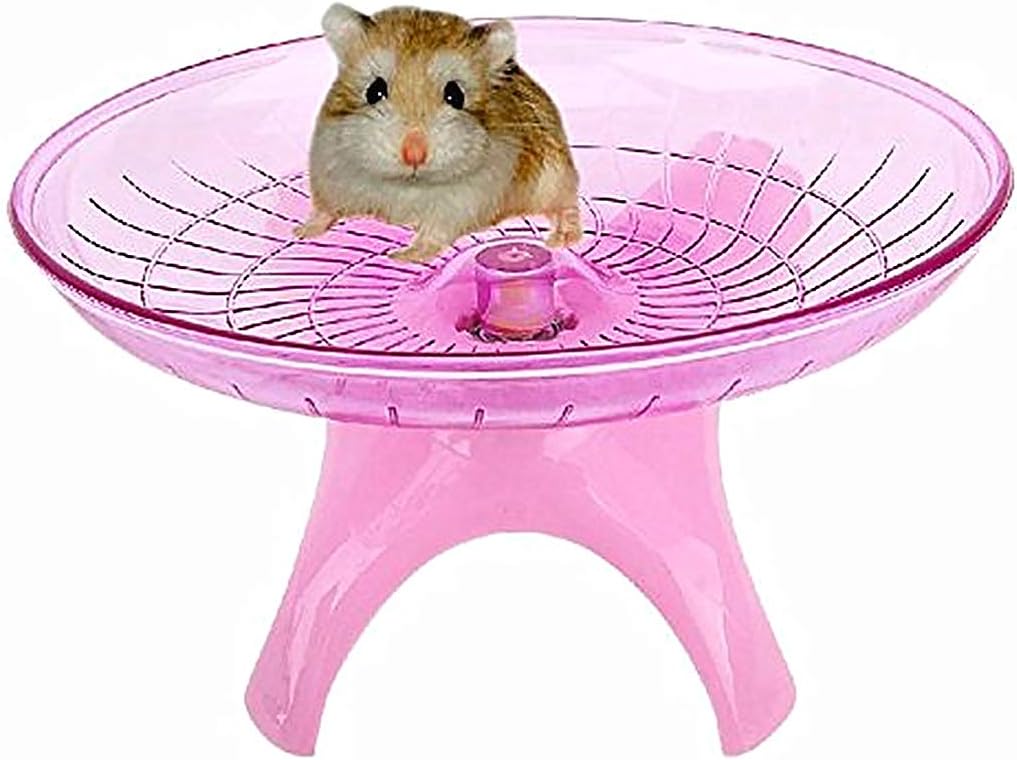 FDSHIP 18cm Jumbo Silent Running Cum Jogging Cum Exercise Wheel for Hamster/Dwarf/Gerbil/Mice/Mouse (Pink)