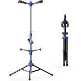 Salvori Folding Dual Guitar Stand with Auto-Lock System and Soild Tripod, Double/Multiple Guitar Stand/Holder/Rack for Single Bass, Acoustic, Electric, Classical Guitar or Ukulele