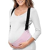 Momfree Maternity Belly Band, Highly Resilient Pregnancy Belly Support Band, Lightweight and Comfortable Abdominal Binder for Pregnant Women(Pink-Medium)