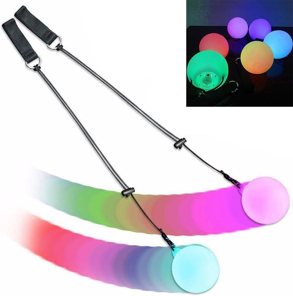 Sthtserj LED Multi-Colored Glow POI Thrown Balls Light Up For Belly Dance Hand Props Glowing Balls