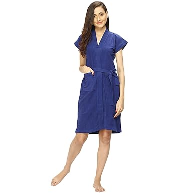 VIXENWRAP Berry Blue Water Absorbent Cotton Bathrobe