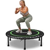 BCAN 450LBS/550LBS Foldable Mini Trampoline, 40"/48" Adult Fitness Trampoline with Durable Bungees, Stable & Quiet Exercise Rebounder,Great Mini Trampoline for Indoor/Garden Workout