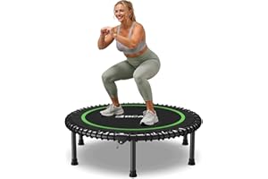 BCAN 450LBS/550LBS Foldable Mini Trampoline, 40"/48" Adult Fitness Trampoline with Durable Bungees, Stable & Quiet Exercise Rebounder,Great Mini Trampoline for Indoor/Garden Workout