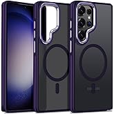 MALEWOLF for Samsung Galaxy S25 Ultra Case Compatible with Magsafe, Shockproof S25 Ultra Phone Case, Slim Translucent Cover Magnetic Case for Galaxy S25 Ultra, Enhanced Grip Technology (Dark Purple)