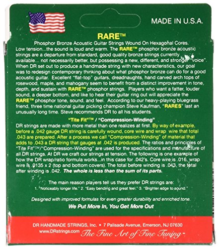 DR Strings Rare - Phosphor Bronze AcousticHex Core Bluegrass 12/56