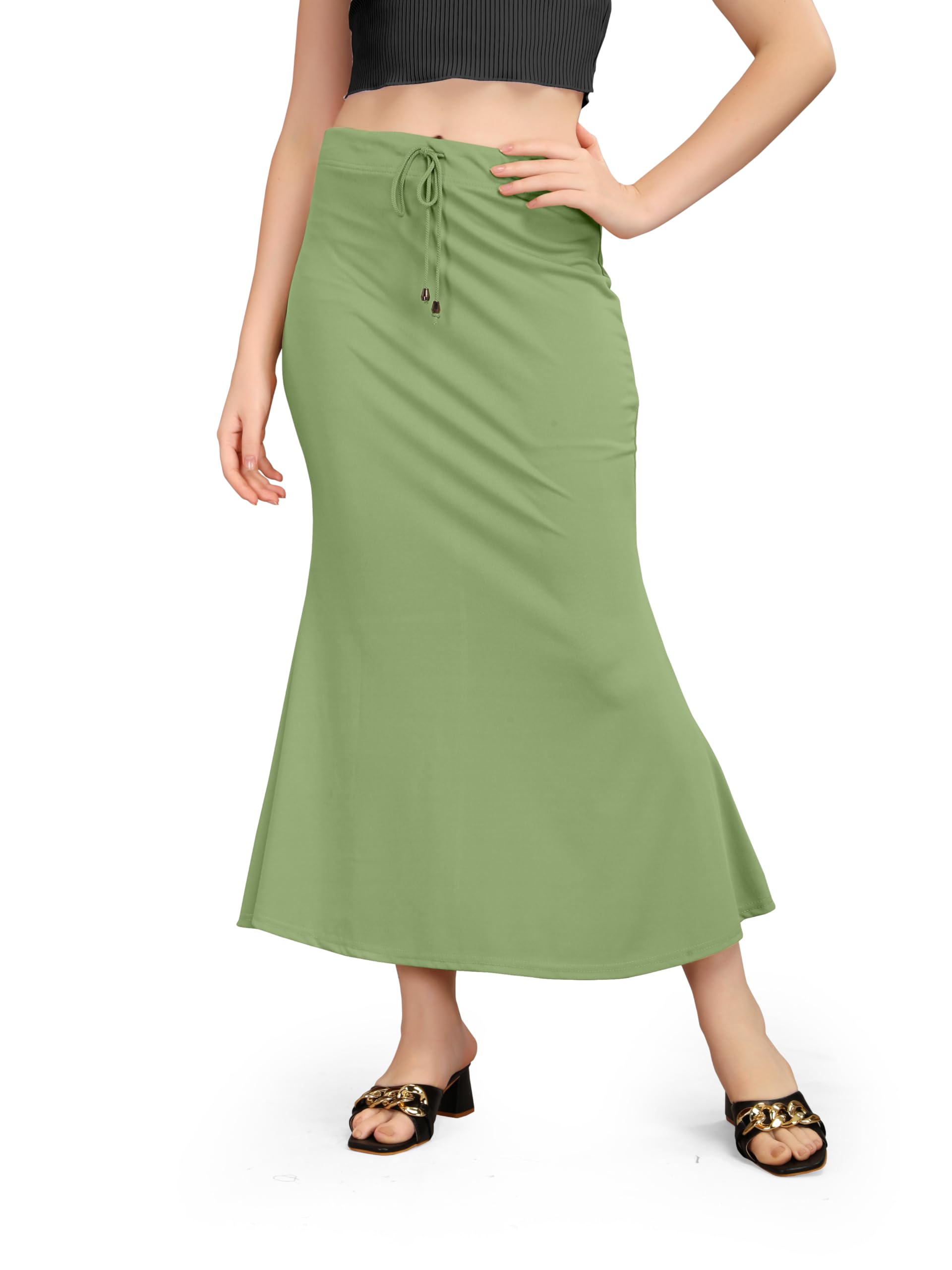 Photo 1 of Kipzy Saree Shapewear, Petticoat for Women,Petticoat, Silhouette, Skirts for Women (P. Green, L)
