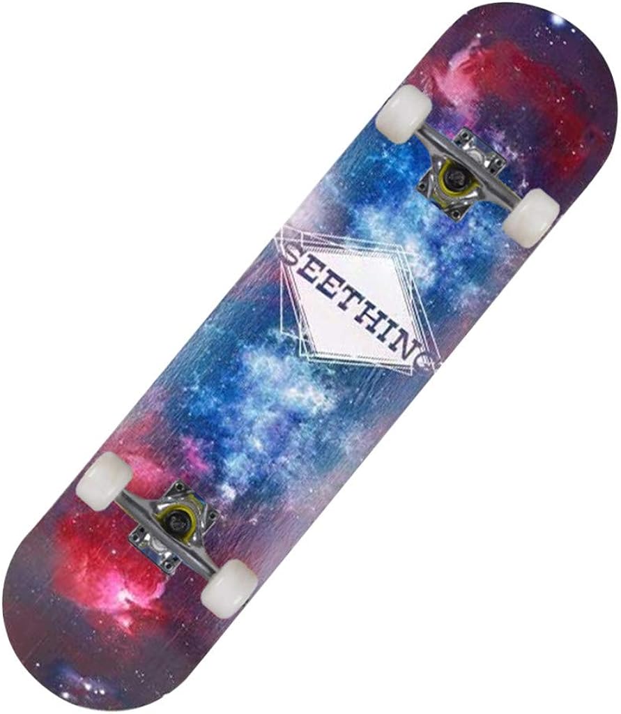 SportHome Standard Complete Skateboards 31x 8 Inch Longboard for Kids Adult Beginner Teen Girls Boys Kids Sports Outdoors: Clothing