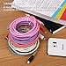 Micro USB Cable, Eversame [5-Pack] 6.6Ft 2M Nylon Braided Tangle-Free Data Sync Charger Cord Compatible Compatible for Galaxy S6 Edge Plus/Tab A, HTC One M9 (Black White Pink Purple Hot Pink)