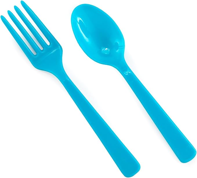 Forks & Spoons Aqua Blue (8 Each) Kitchen & Dining