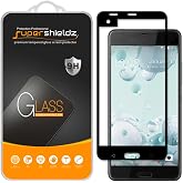 Supershieldz (2 Pack) Designed for HTC U Ultra Tempered Glass Screen Protector, (Full Screen Coverage) 0.33mm, Anti Scratch, Bubble Free (Black)