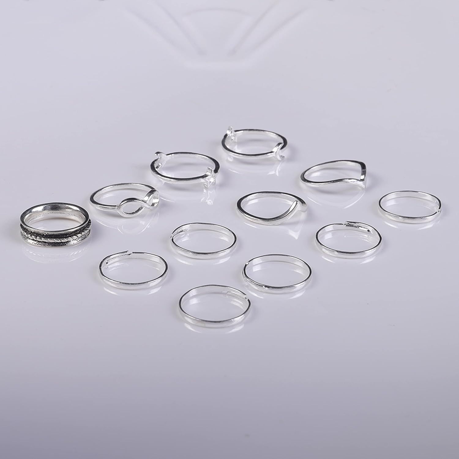 BERYUAN Rings Rings for Women Rings for Teen Girls Silver Rings Womens Rings Cute Rings Stackable Rings Set（12Pcs)(Rings Size 5, 6, 6.5, 6.75, 7, 7.25, 7.5, 8, 8.25): Clothing