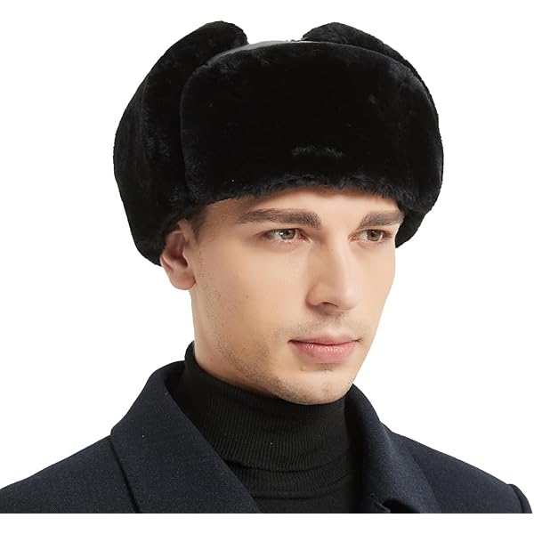 Amazon.com: Gegefur Mens Winter Hat Real Fox Fur Genuine Leather