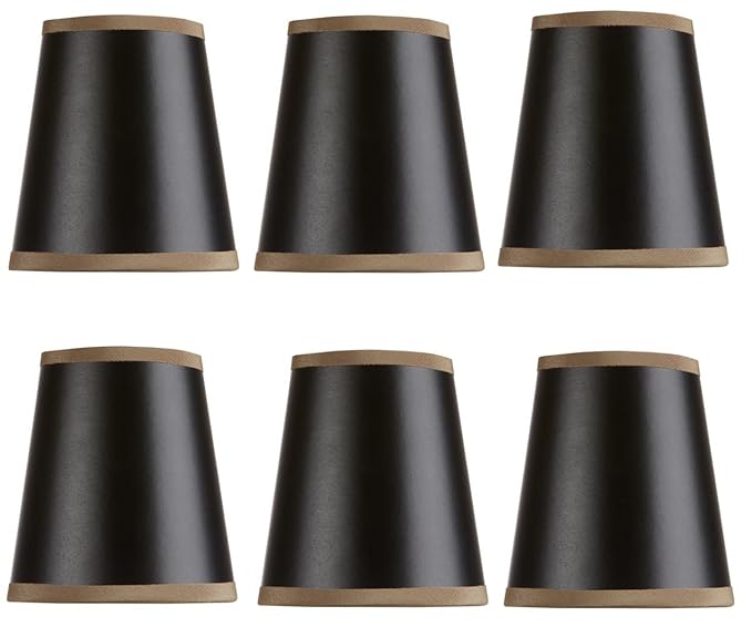 Mini Chandelier Shades Clip On Small Lamp shade Set Of Six black paper