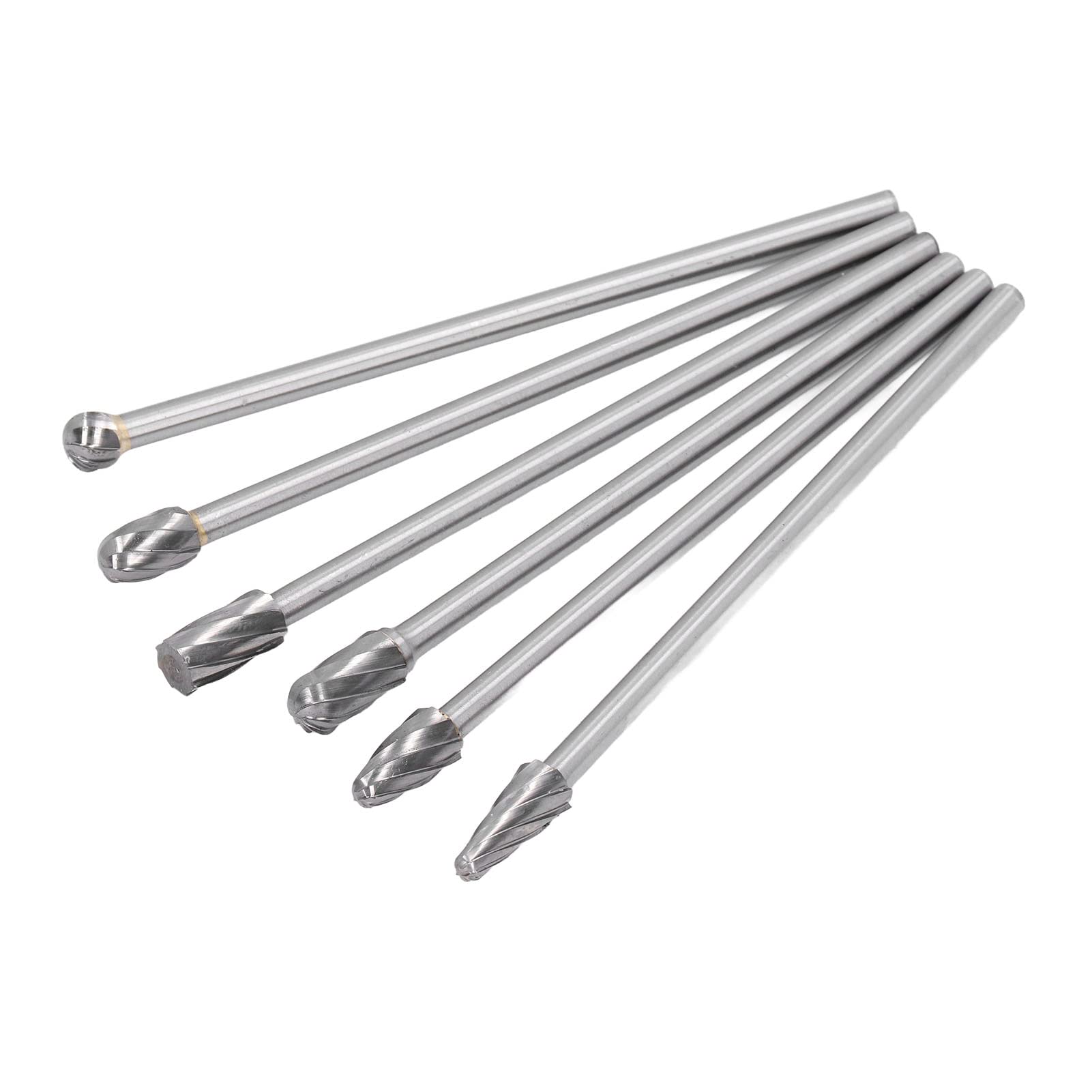 Kadimendium 6PCS Carbide Burrs Set, Tungsten Steel, High Hardness, High Accuracy, Cylinder Head Porting Grinder