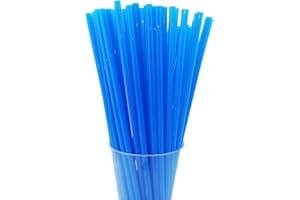 200PCS 10.2 Inches Disposable Plastic Blue Straws for Birthday, Wedding, Cocktail, Kids and Adults, Party Supplies (0.23 * 10