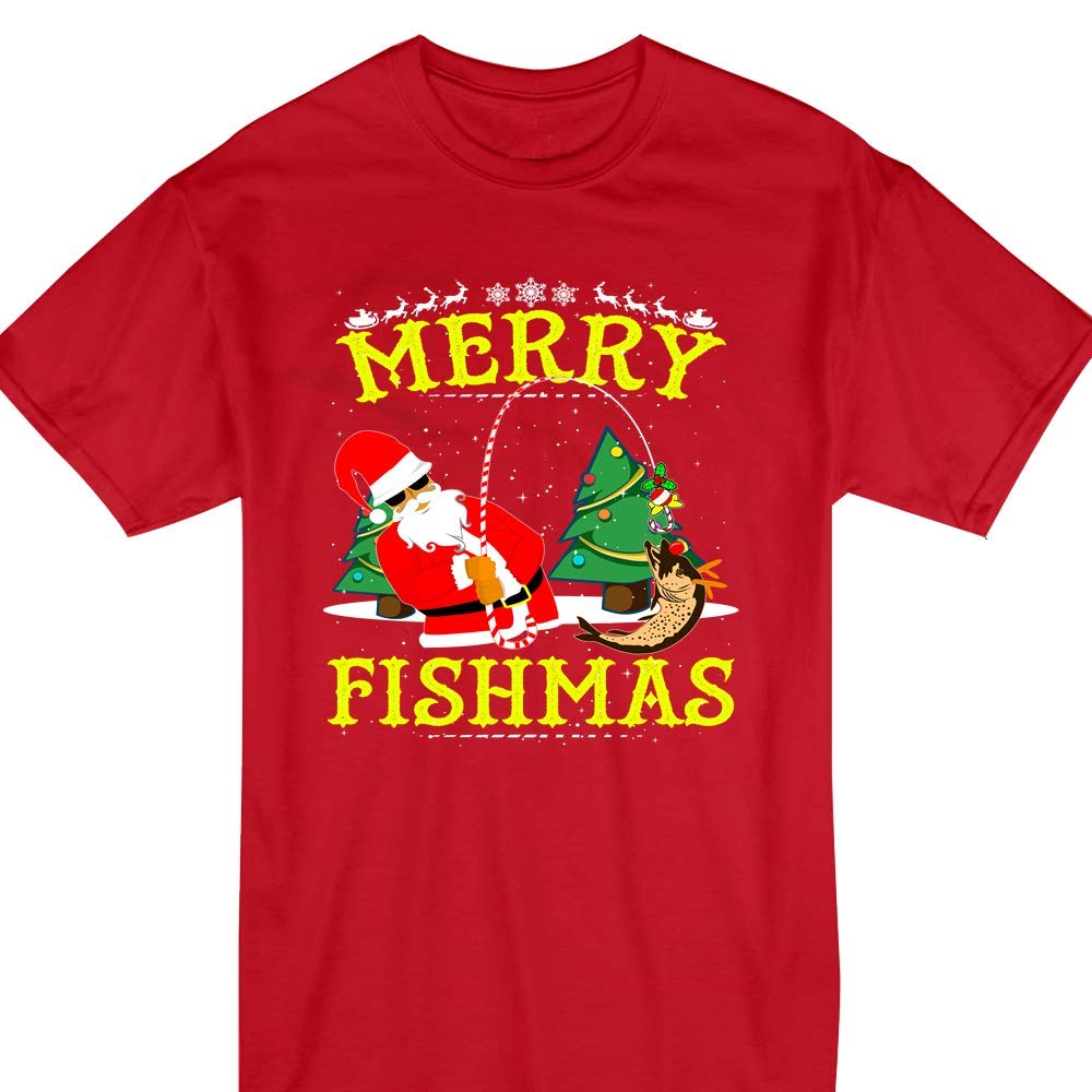 Merry Fishmas Fishing Fishers Fisherman Santa Fishing Christmas
