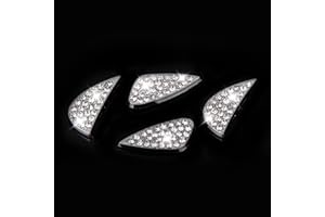 CHUNBLING Bling Car Accessories Compatible with Hyundai Elantra Sonata Accent Tucson Palisade Nexo Kona Ioniq Veloster Azera Santa Fe Genesis, Rhinestone Car Logo Bling Car Emblem Stickers DIY for Women- White