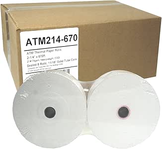 Amazon.com : ATM Paper 2-1/4 x 670, 74g, Sealed 8 Rolls Tranax MB 1700