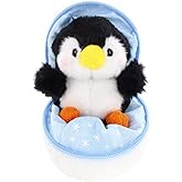 Made By Aliens Snowball Zip up Surprise Egg Stuffed Animal – 6 inch – Cute and Soft Plush Toy Assortment for Friends Family All Ages – Spring Holidays Easter Birthday (Penguin)