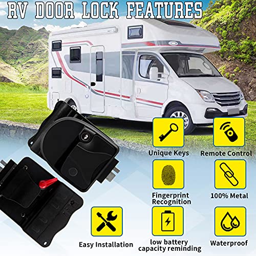 OPL5 RV Keyless Entry Door Lock with Fingerprint Handle Waterproof Lock Latch Handle Latch with