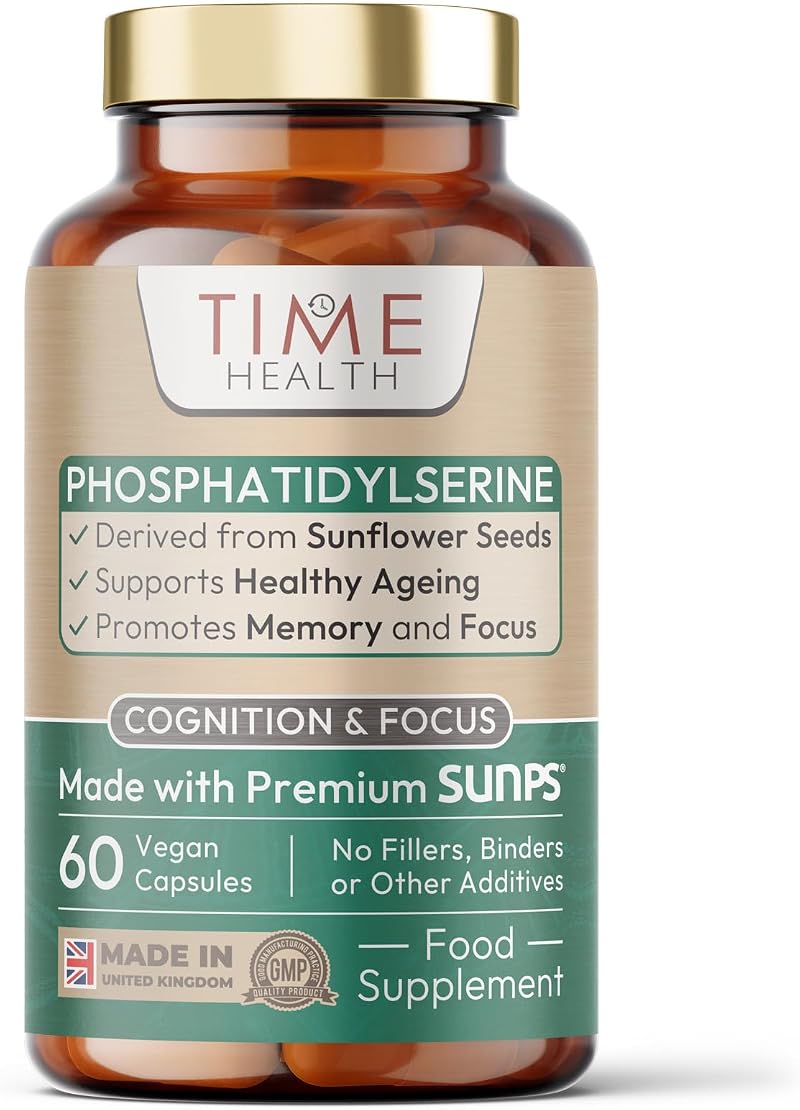 Time Health Phosphatidylserine 160mg SunPS Sunflower Soy Free Vegan 60 Caps