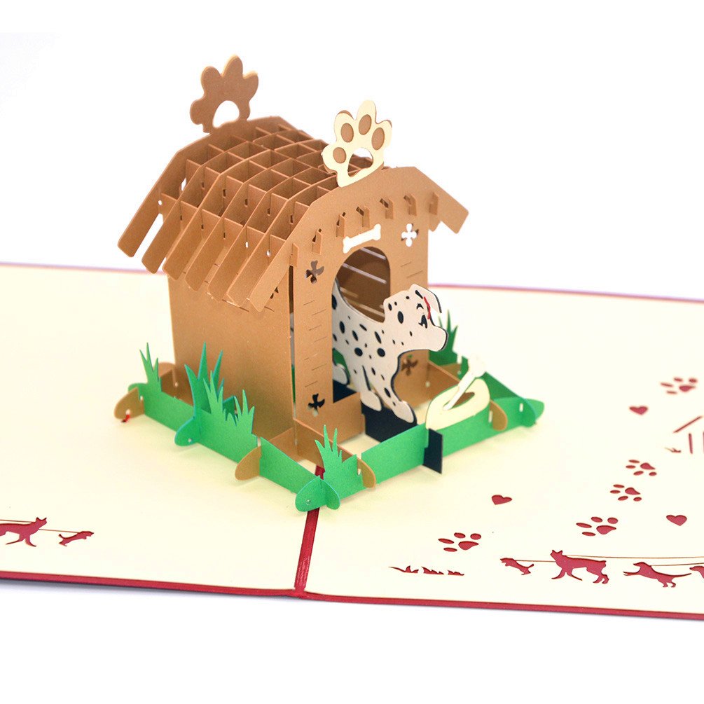 Medigy 3D Pop Up Greeting Cards Doghouse& Dog Blank Cards For Children