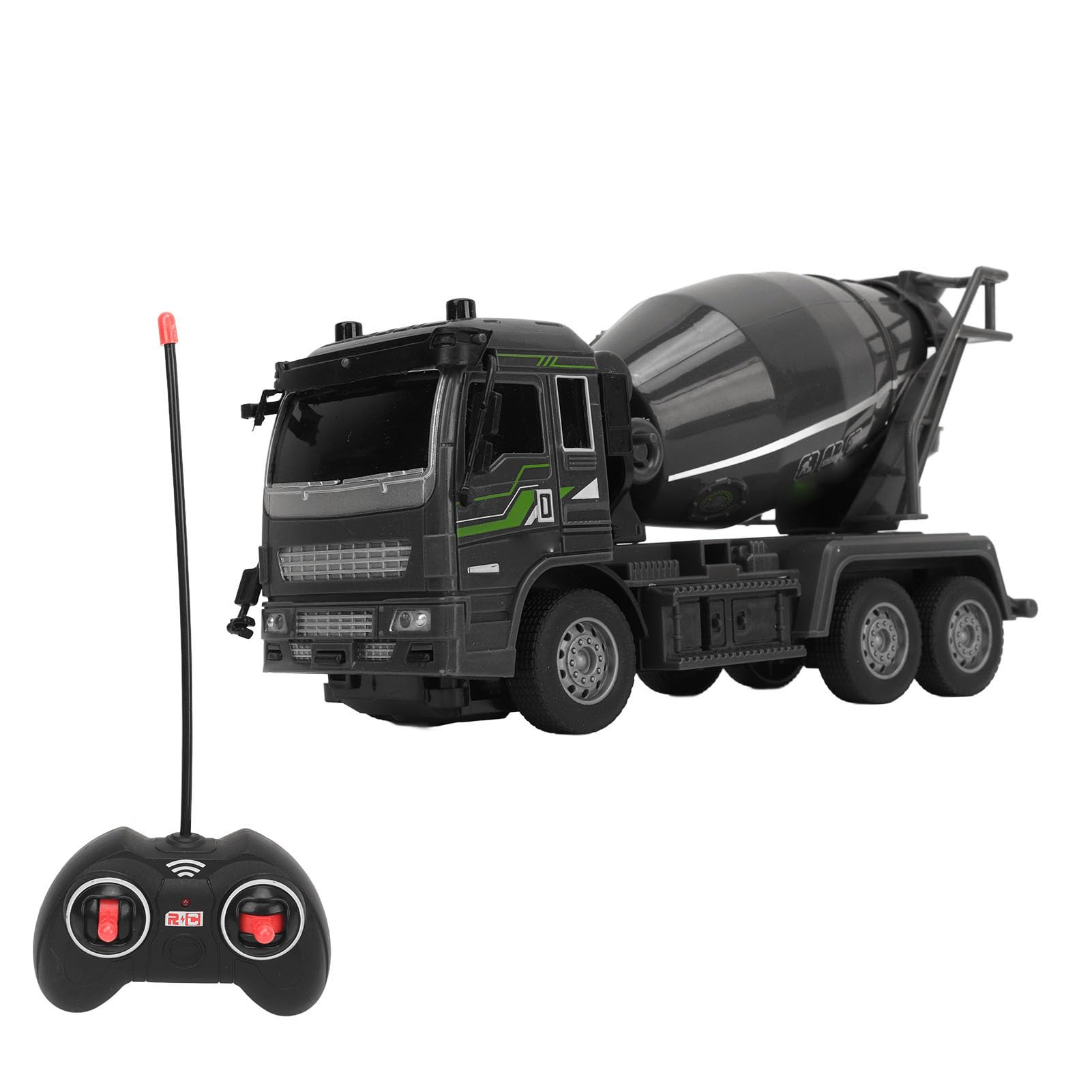 HWGING Remote Control Construction Cement Truck 1:32 RC Mixer Truck Toy with Multi-Joint Movable Design Full Color Lights for Kids Play