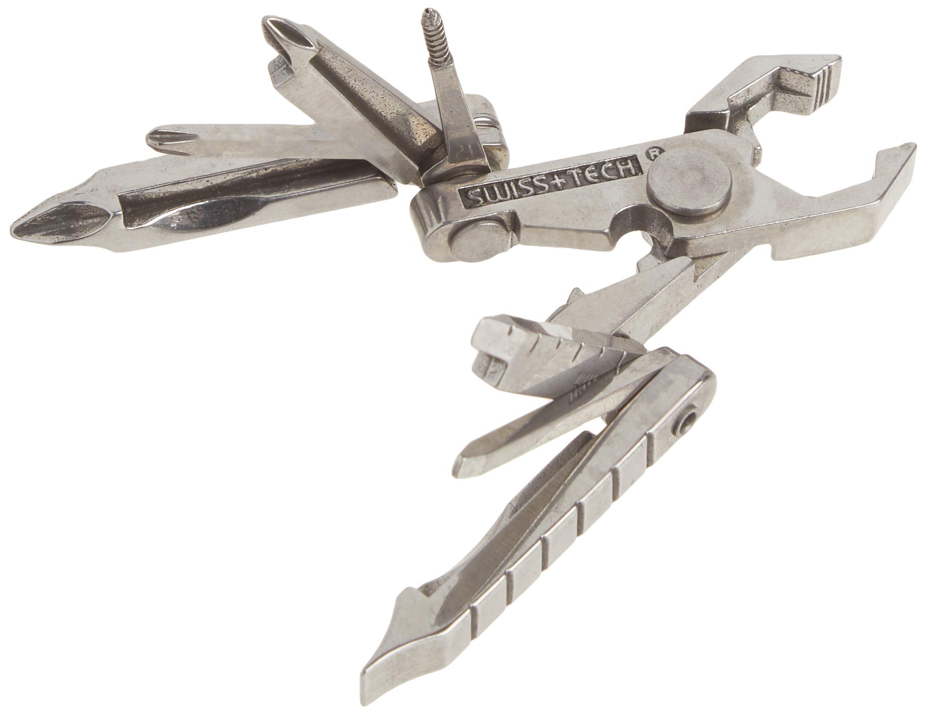 Swiss+TECH ST53100 Stainless Steel 19-in-1 Key Chain Multi Tool, Polished Finish (Single Pack
