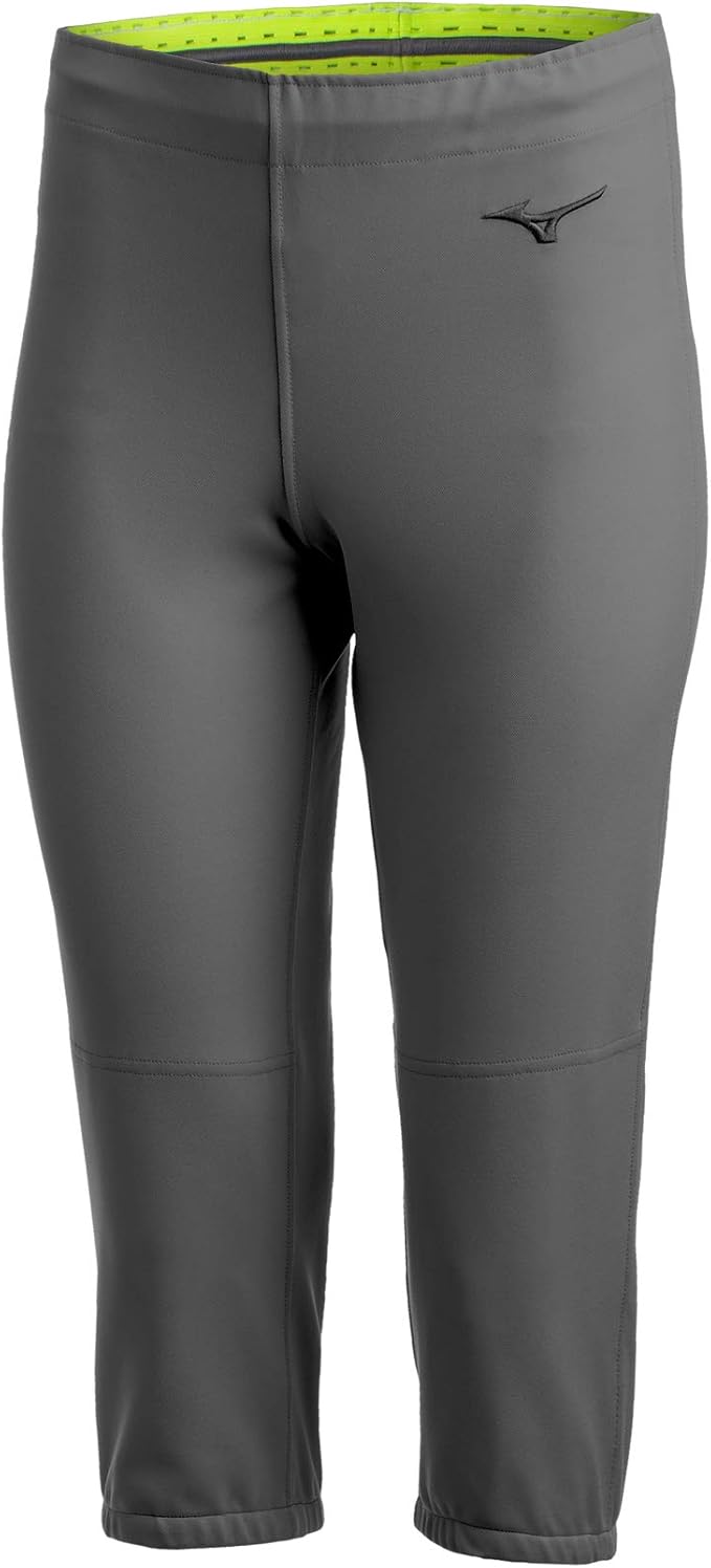 Mizuno Pantalón de Softball sin cinturón para Mujer, Color Gris