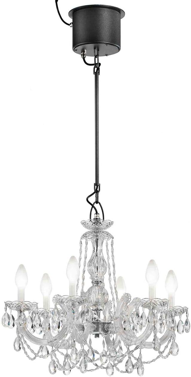 Masiero Chandelier Drylight Chrome Handmade,Made in Italy,Weatherproof (IP 65),Dimmable,Weatherproof