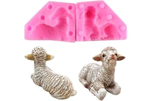 FEWO Tiny Size 3D Sheep Silicone Candle Mold Goat Mold Polymer Clay Molds DIY Chocolate Candy Fondant Gumpaste Mould Cake Decorating Tools