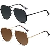 ANDWOOD Oversized Aviator Sunglasses for Women Men Big Large UV Protection Fashion Sun glasses