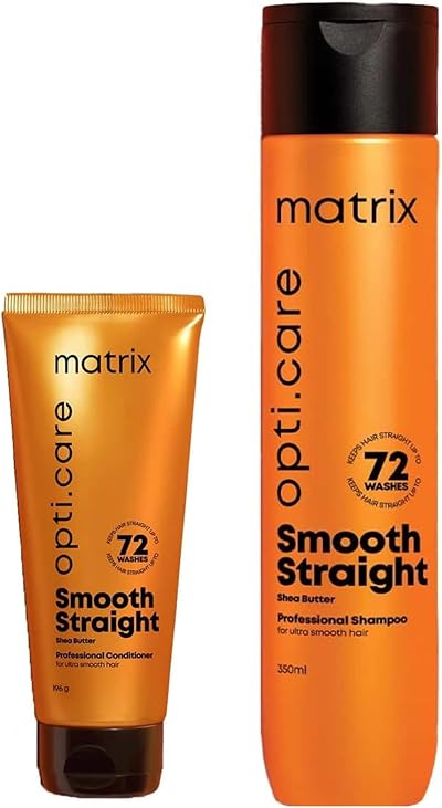Matrix OptiCare Smooth Straight Shampoo 350ml Conditioner 196gm Dry Damaged