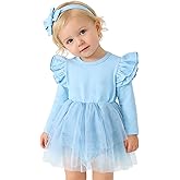 Baby Girl Ruffle Sleeve Romper Dress Outfit Newborn Princess Tulle Dresses Infant Jumpsuit Tutu Skirt Set Clothes