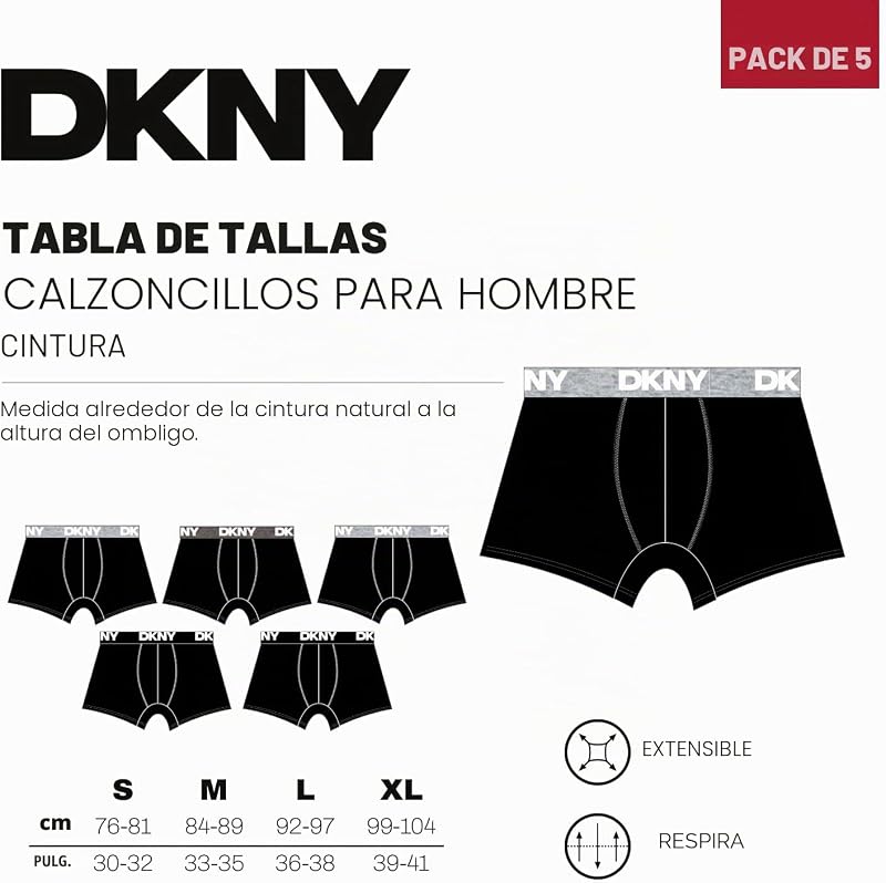 Hombres Bañador Negro Paquete de 5 XL