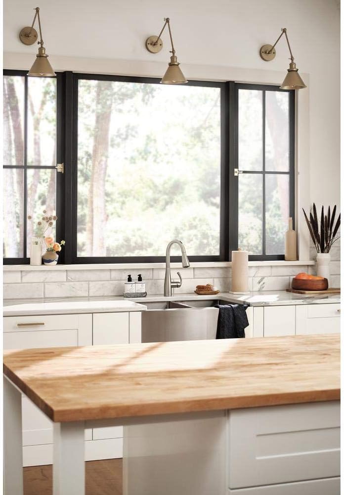 Moen U Essie Single Handle Pull Down Sprayer Smart Kitchen Faucet With Voice Control In Spot