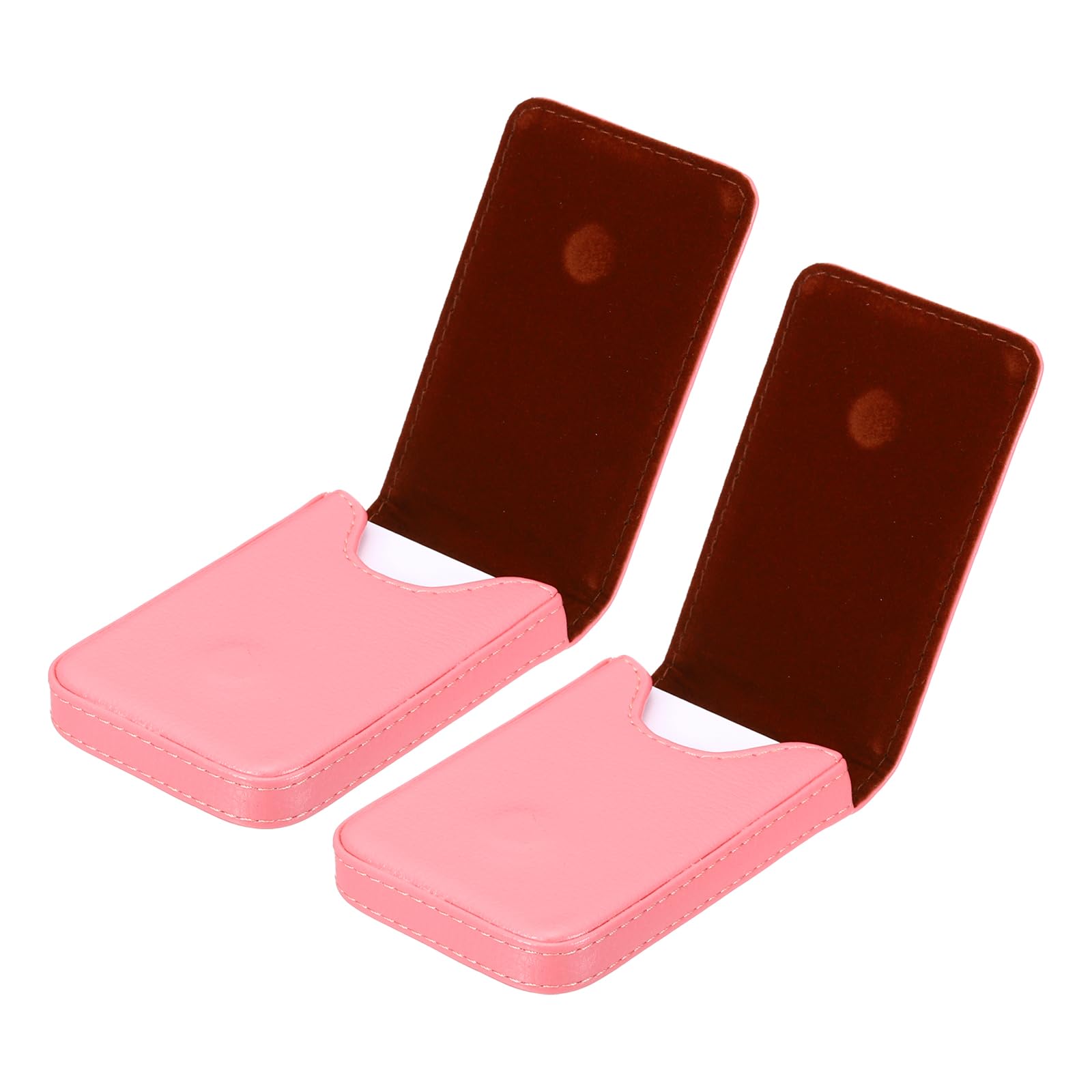 PATIKIL Business Card Holder, 2 Pcs PU Leather Business Card Pocket Slim Name Card Wallet with Magnetic Shut for Office Credit Card ID Organization, Pink