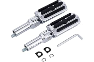 Passenger Footpeg Supports Kit Foot peg Mounts Clevis Fit for Harley Davidson Softail 2000-2017 (Chrome Pegs+Mount B)