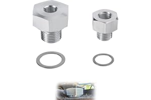 lasuroa 2pcs Oil Pressure Sensor Adapter, M16x1.5 M12x1.5 to 1/8 NPT Temp Sensor Adapter Swap Parts Oil Pressure Sender Acces