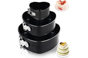 ECCOGREAT 4" 7" 9" Non-Stick Cheesecake Pan Springform Cake Pan, Leakproof Moule a Gateau Heart Cake Pan, Removable Bottom Qu