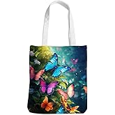 Henhesaha Bee Dragonfly Sunflower Gifts Canvas Tote Bag for Women Girl Christmas Birthday Cute Beach Reusable Grocery Bags