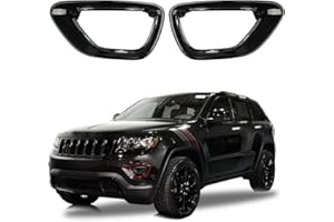 sportuli Black Front Fog Light Cover Fog Lamp Trim Replace for 2014-2016 Jeep Grand Cherokee (2014-2016)