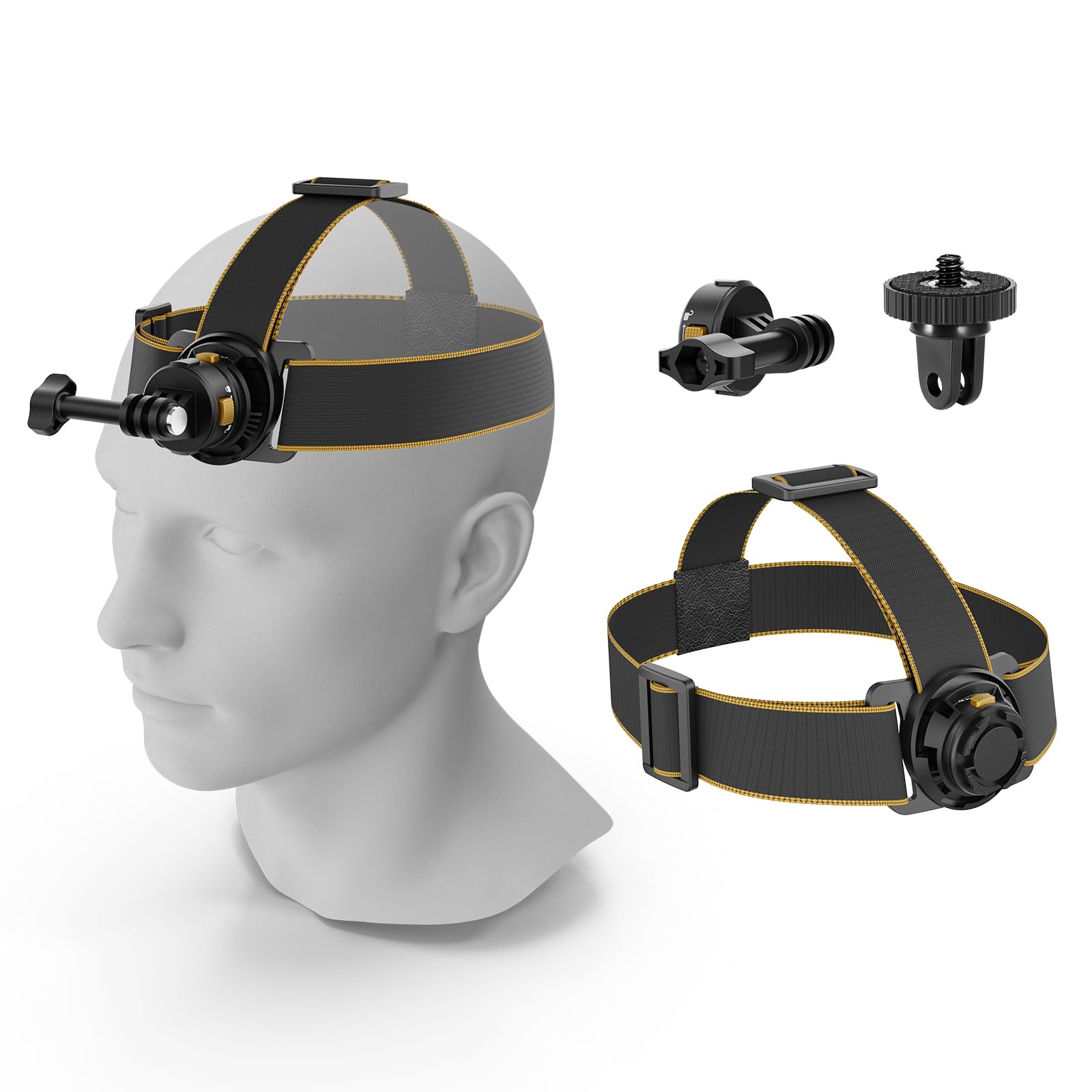 NEEWER Head Strap Mount for Action Camera, Magnetic Quick Release Head Mounted Head Belt Mount Compatible with GoPro Hero 13 12 11 10 9 8 DJI Osmo Insta360 for POV Video Vlog Live, GP20